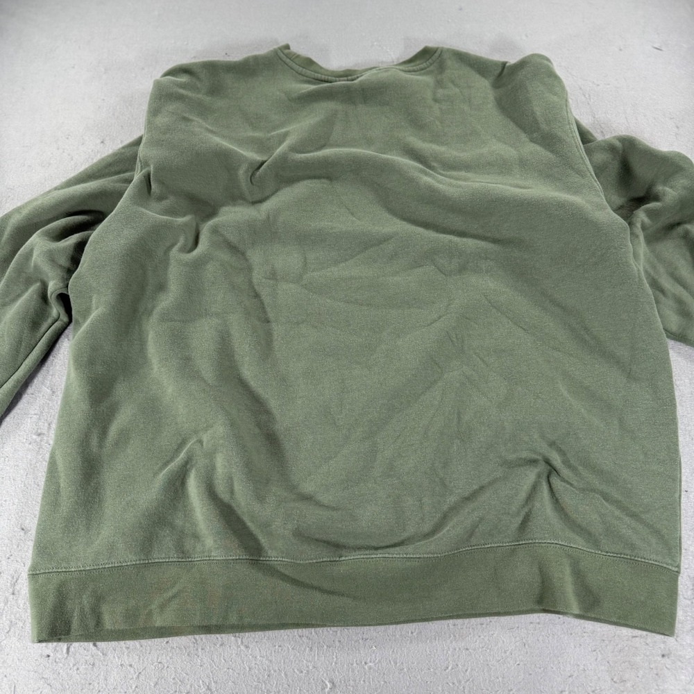 Quiksilver Mens XXL Olive‎ Green Fleece Crewneck Logo Sweatshirt Pullover - Picture 6 of 8